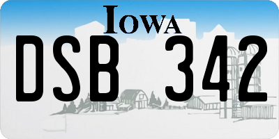 IA license plate DSB342