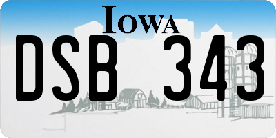 IA license plate DSB343