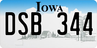 IA license plate DSB344
