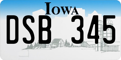 IA license plate DSB345
