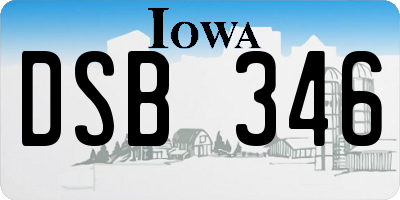 IA license plate DSB346