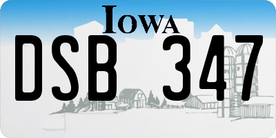 IA license plate DSB347