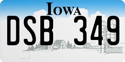 IA license plate DSB349