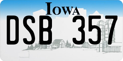 IA license plate DSB357