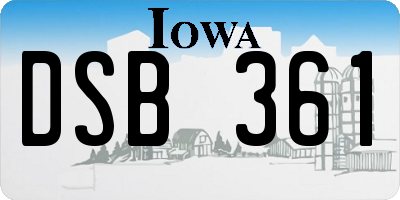 IA license plate DSB361