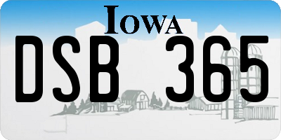 IA license plate DSB365