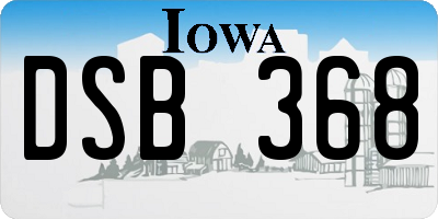 IA license plate DSB368