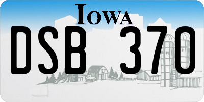 IA license plate DSB370