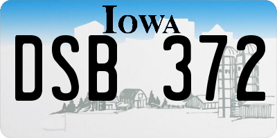 IA license plate DSB372