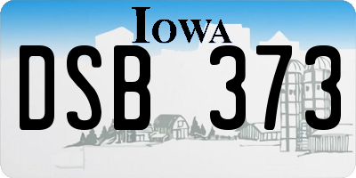 IA license plate DSB373