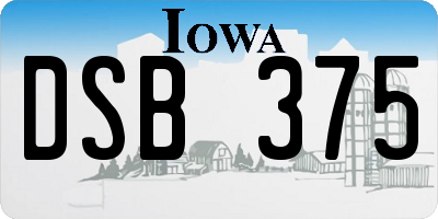 IA license plate DSB375