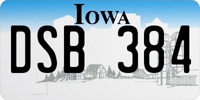 IA license plate DSB384