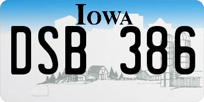 IA license plate DSB386