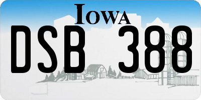 IA license plate DSB388
