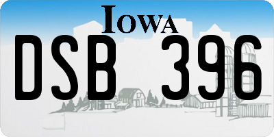 IA license plate DSB396