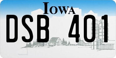 IA license plate DSB401
