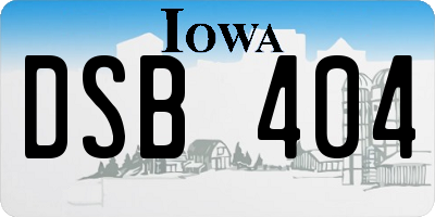 IA license plate DSB404