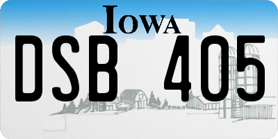 IA license plate DSB405