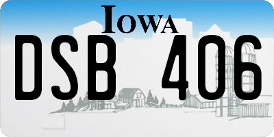 IA license plate DSB406