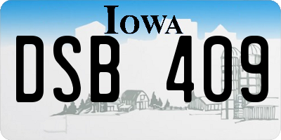 IA license plate DSB409