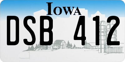 IA license plate DSB412