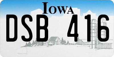 IA license plate DSB416