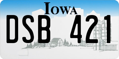 IA license plate DSB421