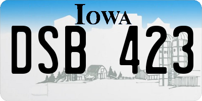 IA license plate DSB423