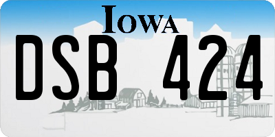IA license plate DSB424