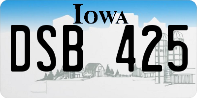 IA license plate DSB425