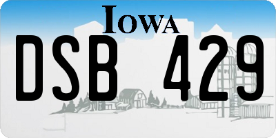 IA license plate DSB429