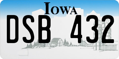 IA license plate DSB432
