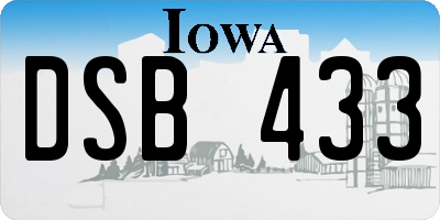 IA license plate DSB433