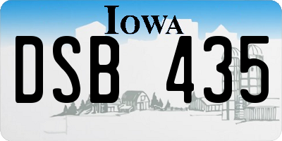 IA license plate DSB435