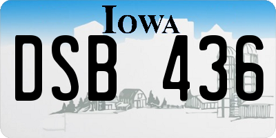 IA license plate DSB436