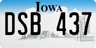 IA license plate DSB437