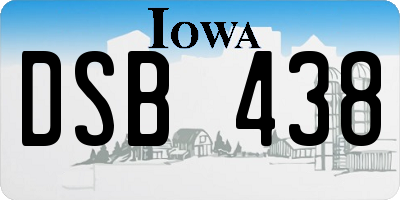 IA license plate DSB438