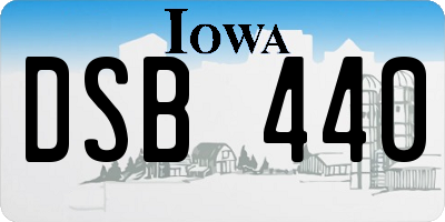 IA license plate DSB440