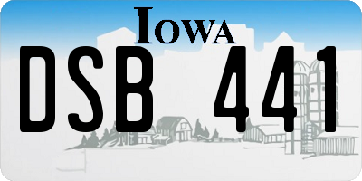 IA license plate DSB441