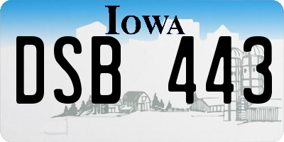 IA license plate DSB443