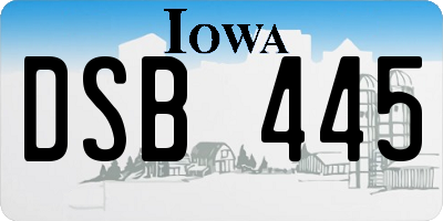 IA license plate DSB445