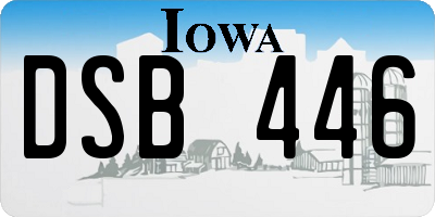 IA license plate DSB446