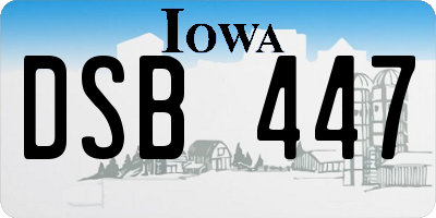 IA license plate DSB447