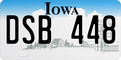 IA license plate DSB448