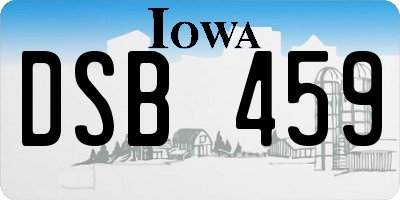 IA license plate DSB459