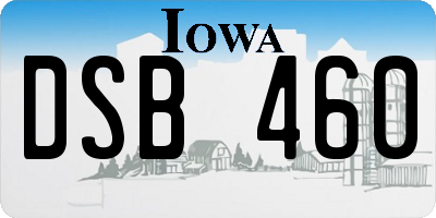 IA license plate DSB460