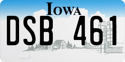 IA license plate DSB461