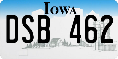 IA license plate DSB462