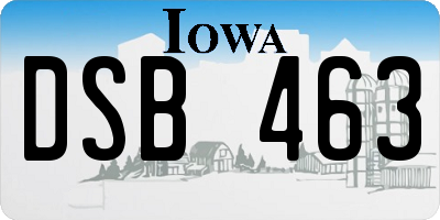 IA license plate DSB463