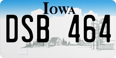 IA license plate DSB464